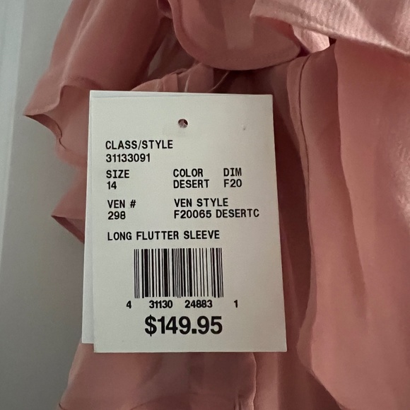 Davids Bridal Bridesmaid Dress with Flutter Sleeve Full Skirt - Picture 3 of 5